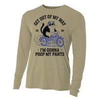 Get Out Of My Way Gonna Poop My Pants Funny Adult Humor Meme Cooling Performance Long Sleeve Crew