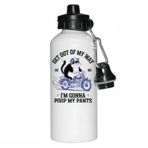 Get Out Of My Way Gonna Poop My Pants Funny Adult Humor Meme Aluminum Water Bottle