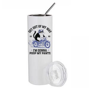 Get Out Of My Way Gonna Poop My Pants Funny Adult Humor Meme Stainless Steel Tumbler