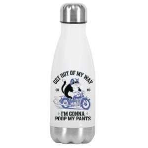 Get Out Of My Way Gonna Poop My Pants Funny Adult Humor Meme Stainless Steel Insulated Water Bottle