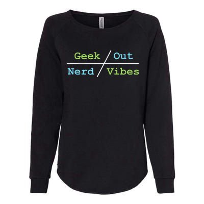 Geek Out On Nerd Vibes Womens California Wash Sweatshirt