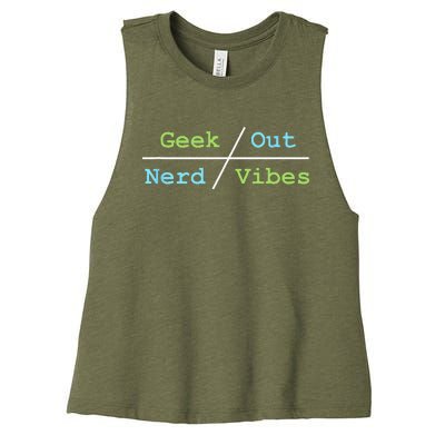 Geek Out On Nerd Vibes Women's Racerback Cropped Tank