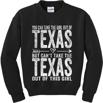 Girl Out Of Texas Hometown Home Texas Kids Sweatshirt