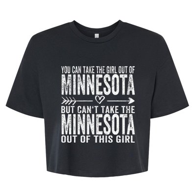 Girl Out Of Minnesota Hometown Home Minnesota Bella+Canvas Jersey Crop Tee