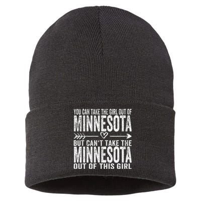 Girl Out Of Minnesota Hometown Home Minnesota Sustainable Knit Beanie