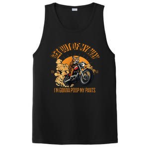 Get Out Of My Way Gonna Poop My Pants Funny Meme Cat Retro PosiCharge Competitor Tank