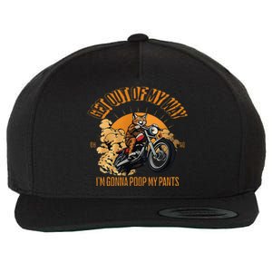 Get Out Of My Way Gonna Poop My Pants Funny Meme Cat Retro Wool Snapback Cap