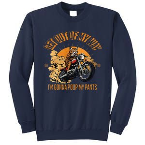 Get Out Of My Way Gonna Poop My Pants Funny Meme Cat Retro Sweatshirt