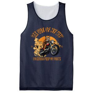 Get Out Of My Way Gonna Poop My Pants Funny Meme Cat Retro Mesh Reversible Basketball Jersey Tank