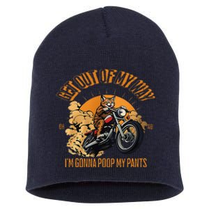 Get Out Of My Way Gonna Poop My Pants Funny Meme Cat Retro Short Acrylic Beanie