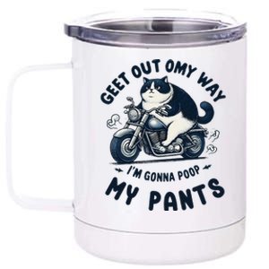 Get Out Of My Way Gonna Poop My Pants Funny Adult Humor Meme 12 oz Stainless Steel Tumbler Cup