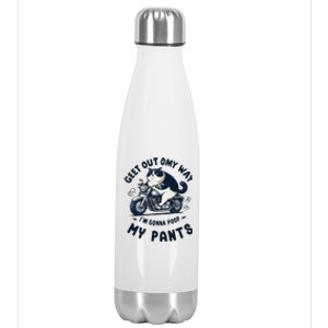 Get Out Of My Way Gonna Poop My Pants Funny Adult Humor Meme Stainless Steel Insulated Water Bottle