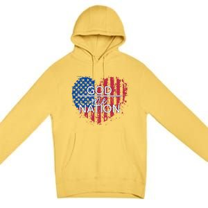 God Over One Nation Gift Premium Pullover Hoodie