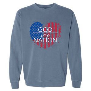 God Over One Nation Gift Garment-Dyed Sweatshirt