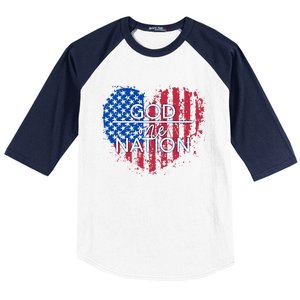 God Over One Nation Gift Baseball Sleeve Shirt