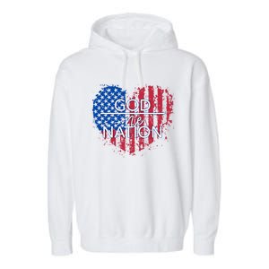 God Over One Nation Gift Garment-Dyed Fleece Hoodie