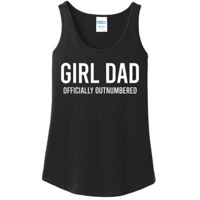 GirlDad Officially Outnumbered Funny Ladies Essential Tank