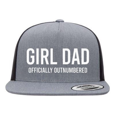 GirlDad Officially Outnumbered Funny Flat Bill Trucker Hat