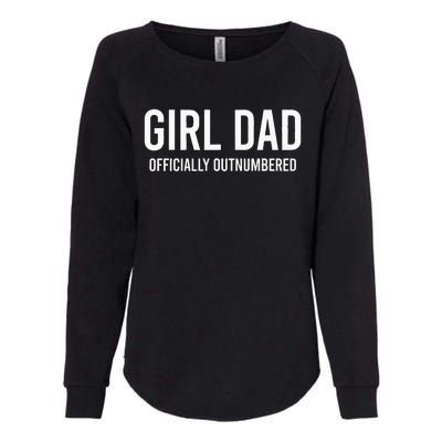 GirlDad Officially Outnumbered Funny Womens California Wash Sweatshirt