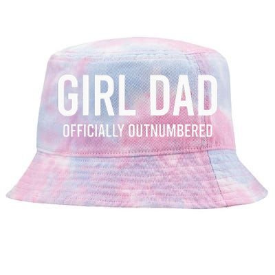 GirlDad Officially Outnumbered Funny Tie-Dyed Bucket Hat