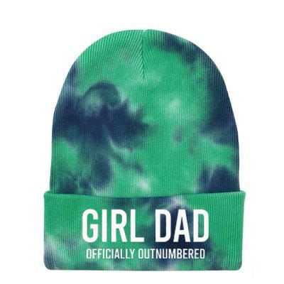 GirlDad Officially Outnumbered Funny Tie Dye 12in Knit Beanie