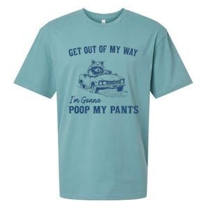 Get Out Of My Way Gonna Poop My Pants Funny Racoon Retro Sueded Cloud Jersey T-Shirt