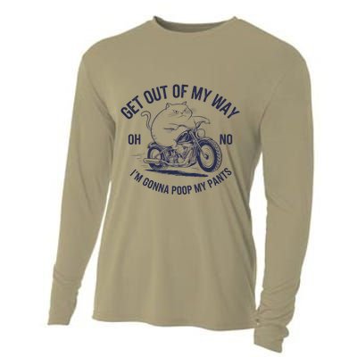 Get Out Of My Way Gonna Poop My Pants Funny Meme Cooling Performance Long Sleeve Crew