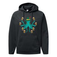 German Octopus Oktoberfest Funny Bavarian Festival Performance Fleece Hoodie