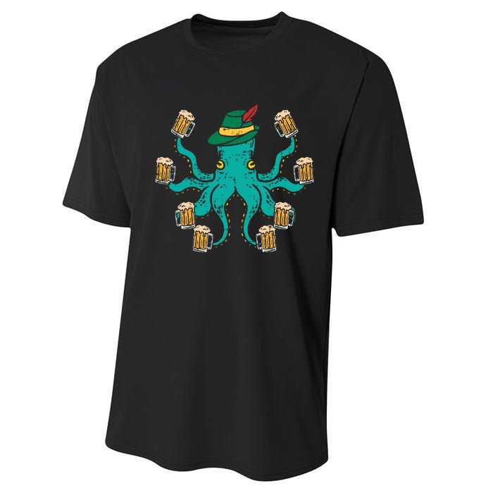 German Octopus Oktoberfest Funny Bavarian Festival Performance Sprint T-Shirt