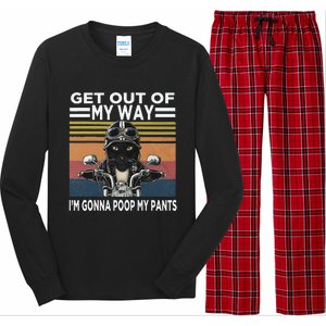 Get Out Of My Way Gonna Poop My Pants Funny Meme Cat Retro Long Sleeve Pajama Set