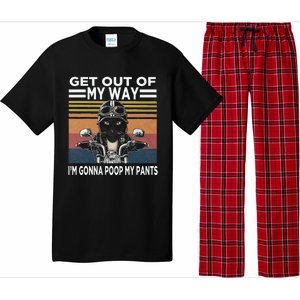 Get Out Of My Way Gonna Poop My Pants Funny Meme Cat Retro Pajama Set