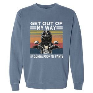 Get Out Of My Way Gonna Poop My Pants Funny Meme Cat Retro Garment-Dyed Sweatshirt