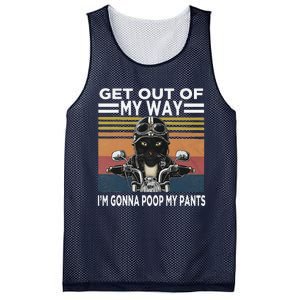 Get Out Of My Way Gonna Poop My Pants Funny Meme Cat Retro Mesh Reversible Basketball Jersey Tank