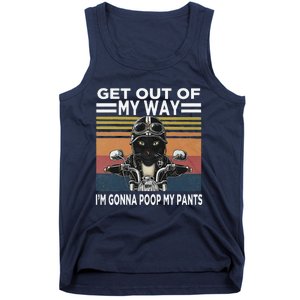 Get Out Of My Way Gonna Poop My Pants Funny Meme Cat Retro Tank Top