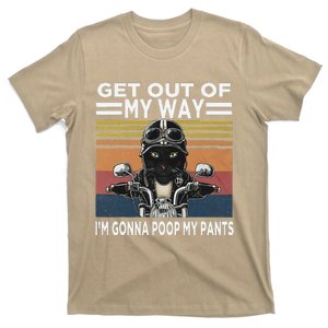 Get Out Of My Way Gonna Poop My Pants Funny Meme Cat Retro T-Shirt