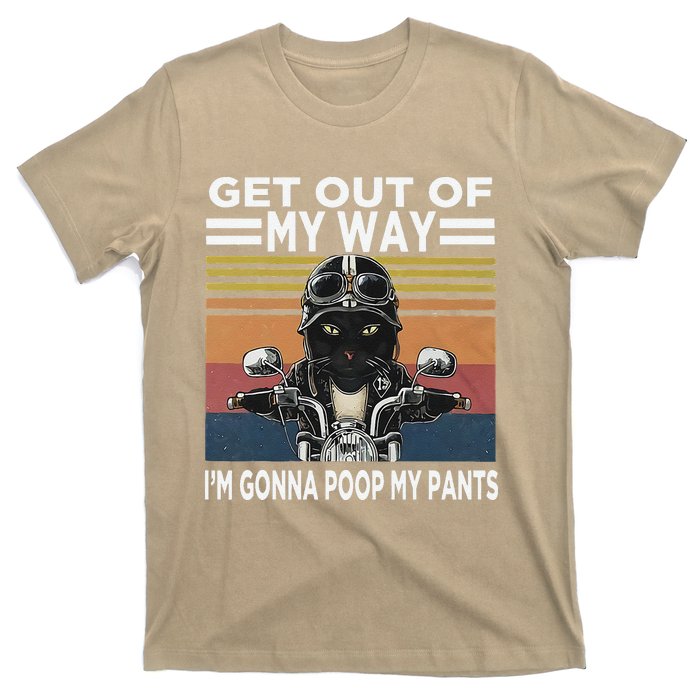 Get Out Of My Way Gonna Poop My Pants Funny Meme Cat Retro T-Shirt