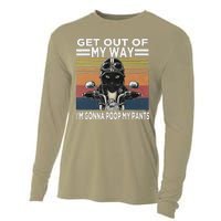 Get Out Of My Way Gonna Poop My Pants Funny Meme Cat Retro Cooling Performance Long Sleeve Crew