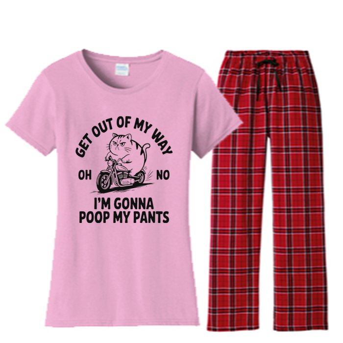 Get Out Of My Way Gonna Poop My Pants Women's Flannel Pajama Set