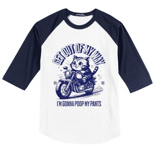 Get Out Of My Way Gonna Poop My Pants Funny Adult Humor Baseball Sleeve Shirt