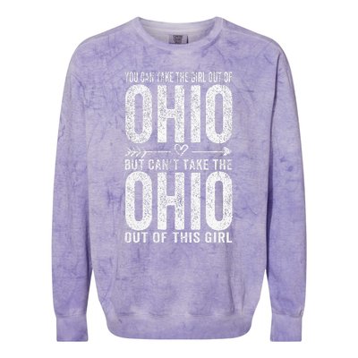 Girl Out Of Ohio Hometown Home Ohio Colorblast Crewneck Sweatshirt