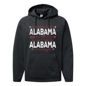 Girl Out Of Alabama Hometown Home Alabama Performance Fleece Hoodie