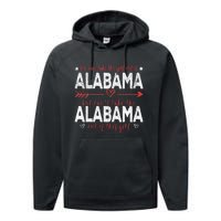 Girl Out Of Alabama Hometown Home Alabama Performance Fleece Hoodie