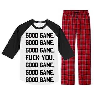 Good Game F You Raglan Sleeve Pajama Set