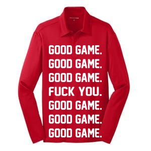 Good Game F You Silk Touch Performance Long Sleeve Polo