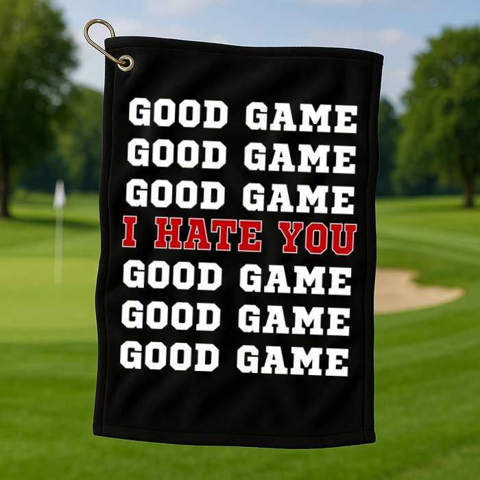 Good Game I Hate You Golf Towel
