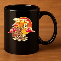 Good Mornign Coffe Cat 11oz C Handle Ceramic Mug