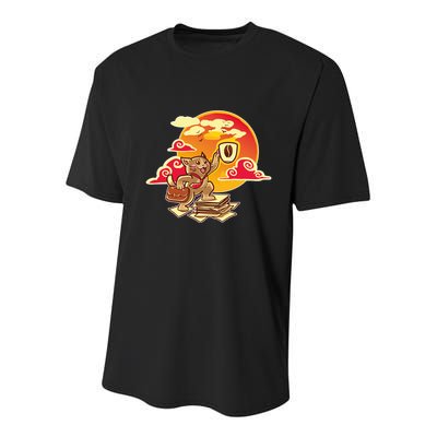 Good Mornign Coffe Cat Youth Performance Sprint T-Shirt