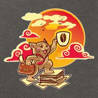 Good Mornign Coffe Cat Cotton Canvas Backpack
