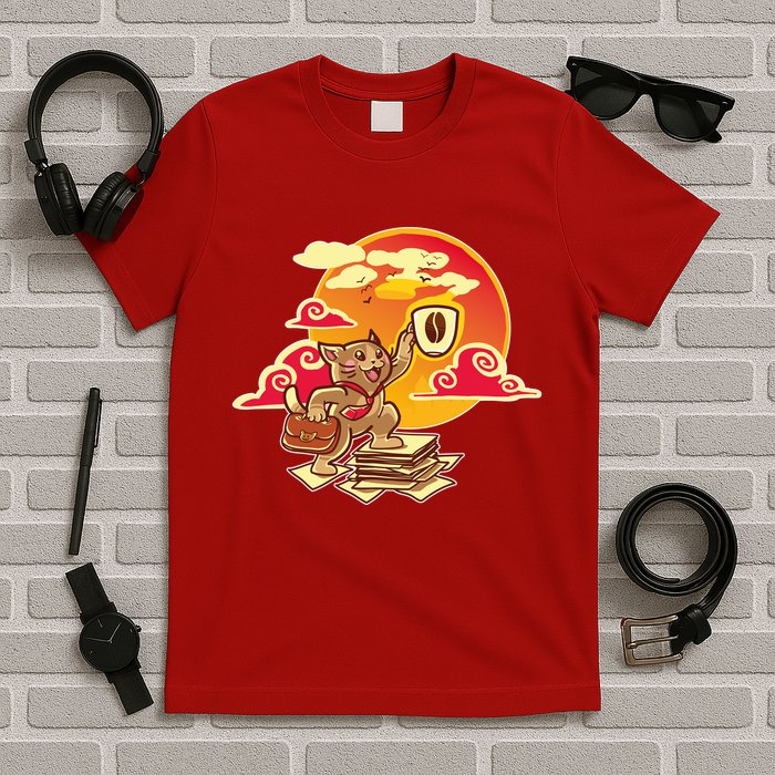 Good Mornign Coffe Cat T-Shirt