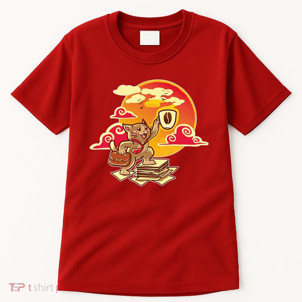 Good Mornign Coffe Cat Tall T-Shirt
